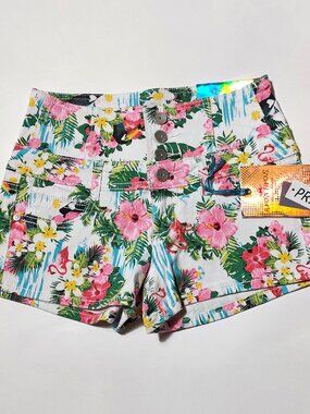 NWT Tropical Printed High Waisted Shorts